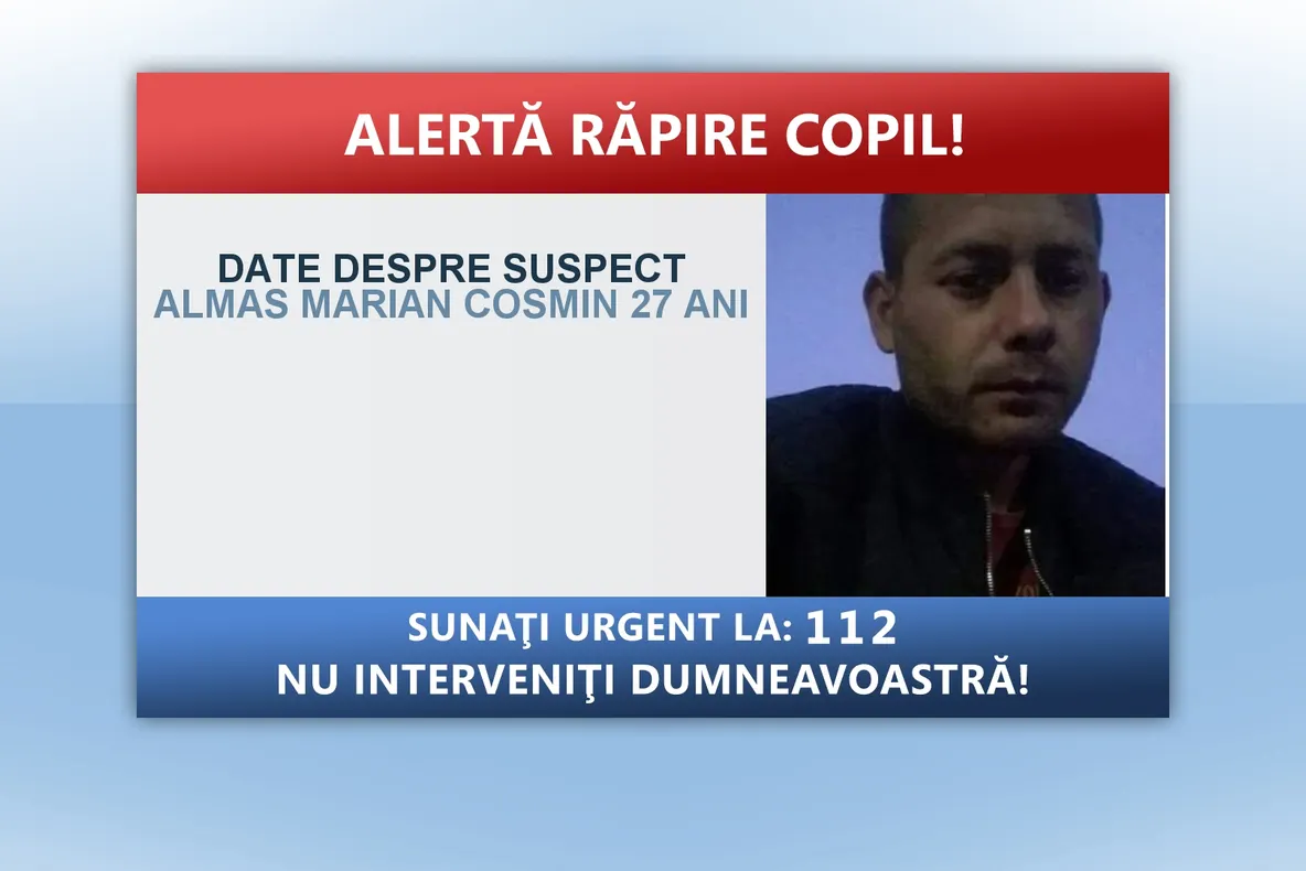 O minoră de 13 ani din judeţul Cluj a fost răpită! Poliţia a publicat o fotografie cu principalul suspect