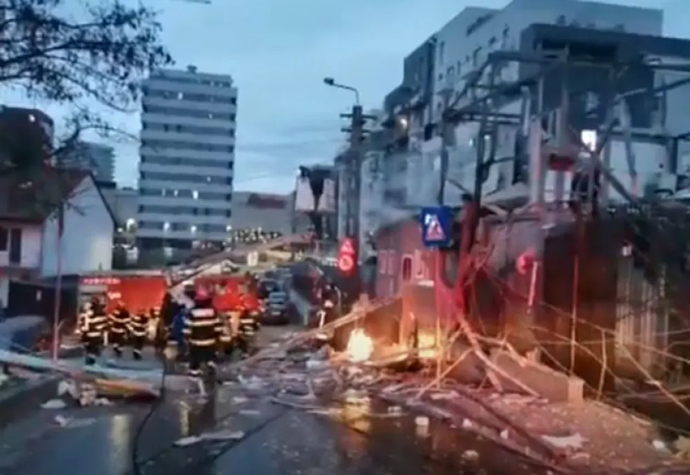 Momentul exploziei de la pensiunea din Cluj-Napoca a fost surprins de camerele de supraveghere (VIDEO)