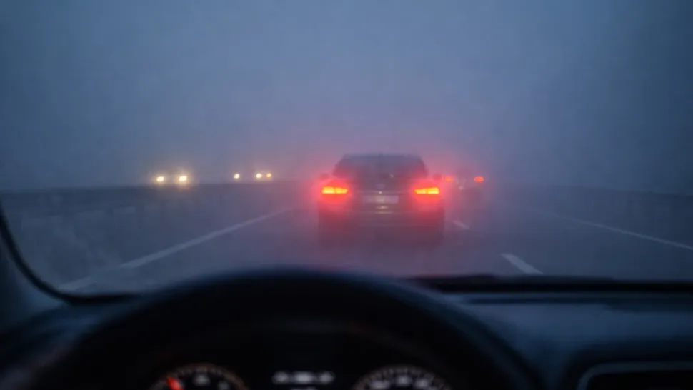 Vizibilitate redusă în trafic din cauza ceții pe mai multe drumuri din țară