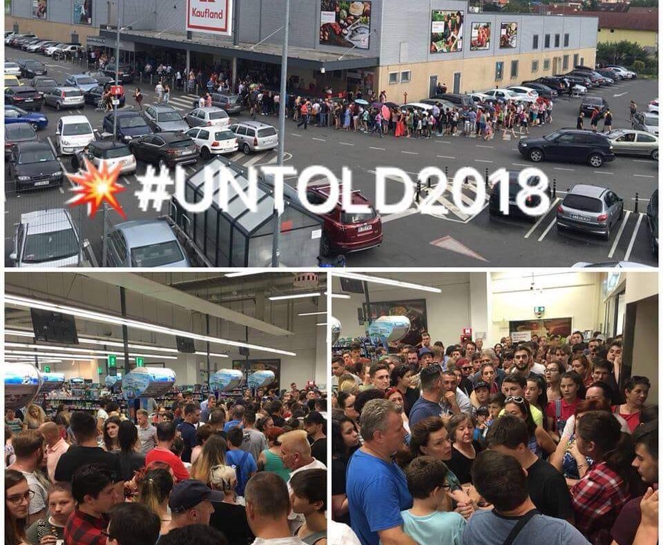 FOTO | Clujenii s-au înghesuit la Kaufland Mănăştur! Au crezut că se dau brăţări gratis la UNTOLD