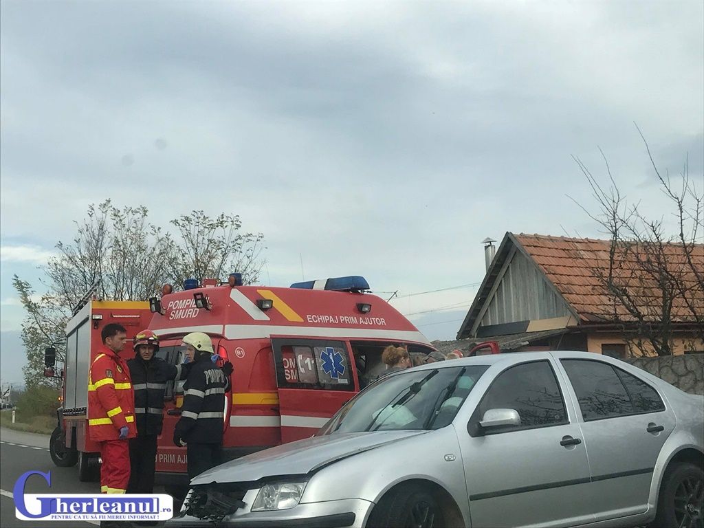 VIDEO | Accident în Jucu! Impact violent între două autoturisme