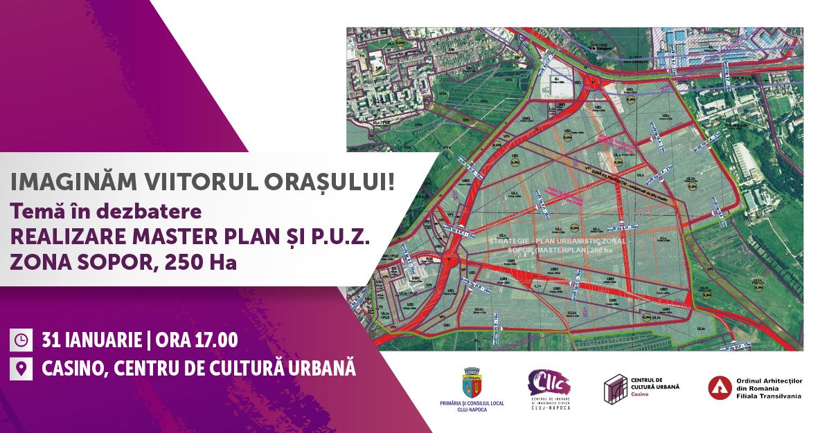 Master planul PUZ Sopor prezentat și analizat în cadrul primei întâlniri din acest an a Centrului de Inovare și Imaginație Civică