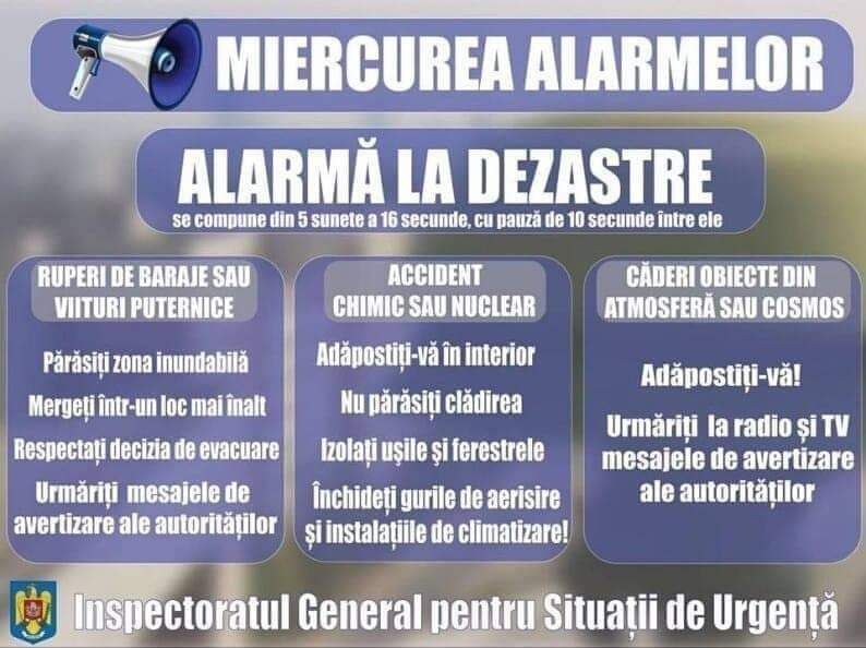 Un nou exercițiu “Miercurea Alarmelor”, la Cluj
