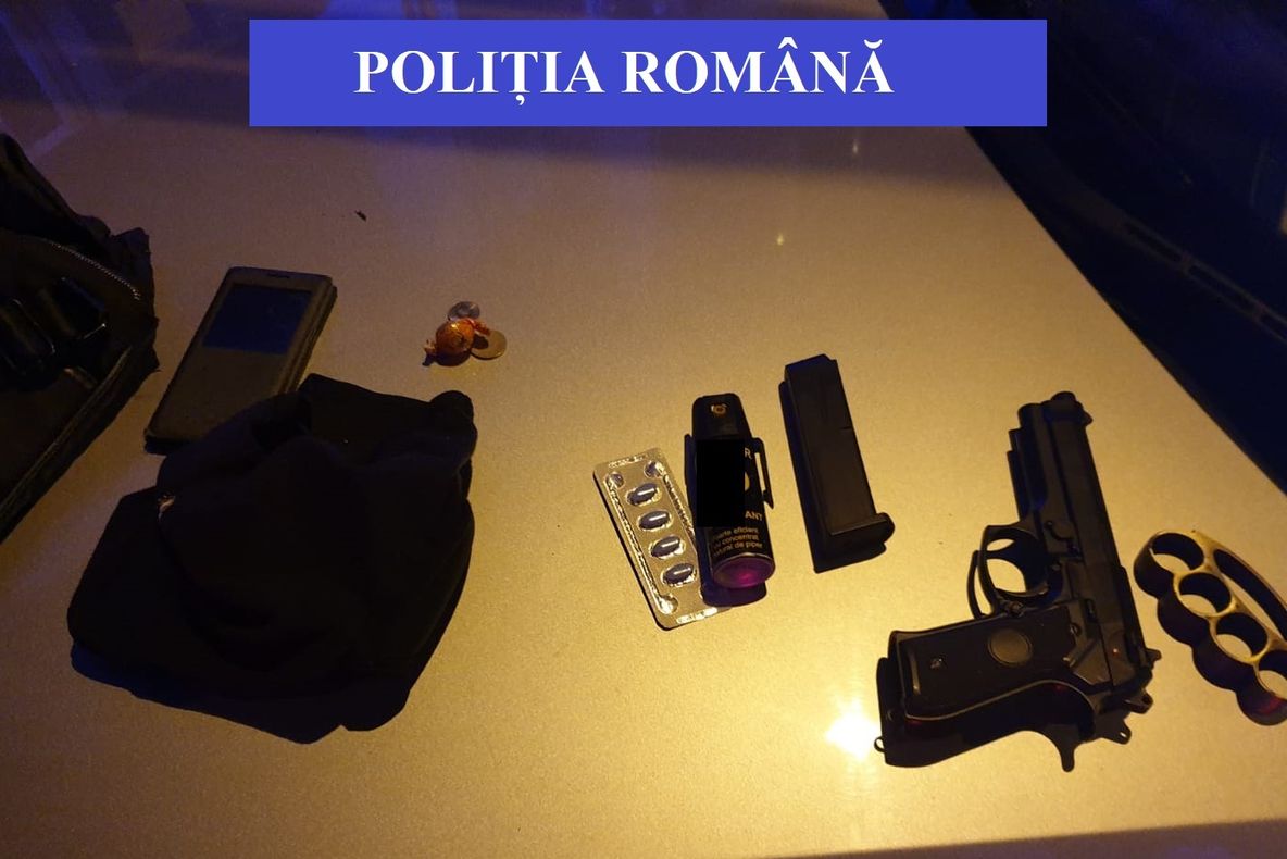 Unul din bărbaţii care a ameninţat o femeie cu un pistol a fost reţinut! Celălalt este cercetat pentru consum de droguri