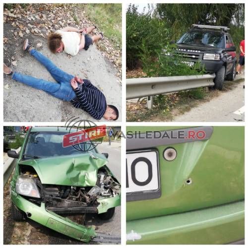 Urmărire ca în filmele de acţiune! Focuri de armă şi maşini distruse după ce un tânăr de 18 ani nu a oprit la semnalele poliţiştilor (VIDEO)