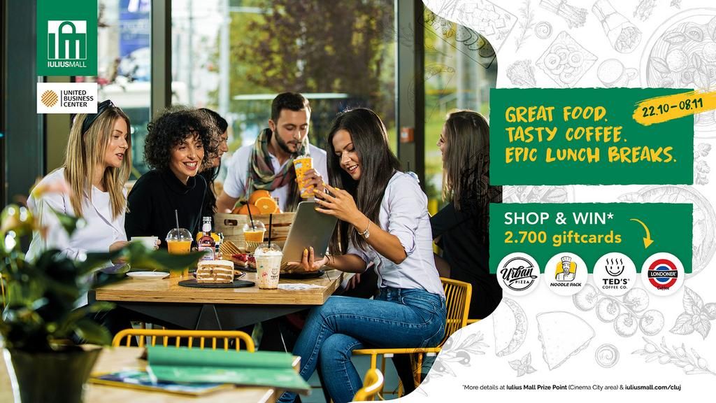 Startul campaniei „Great Food. Tasty Coffee!” la mall-ul din cartierul clujean Gheorgheni