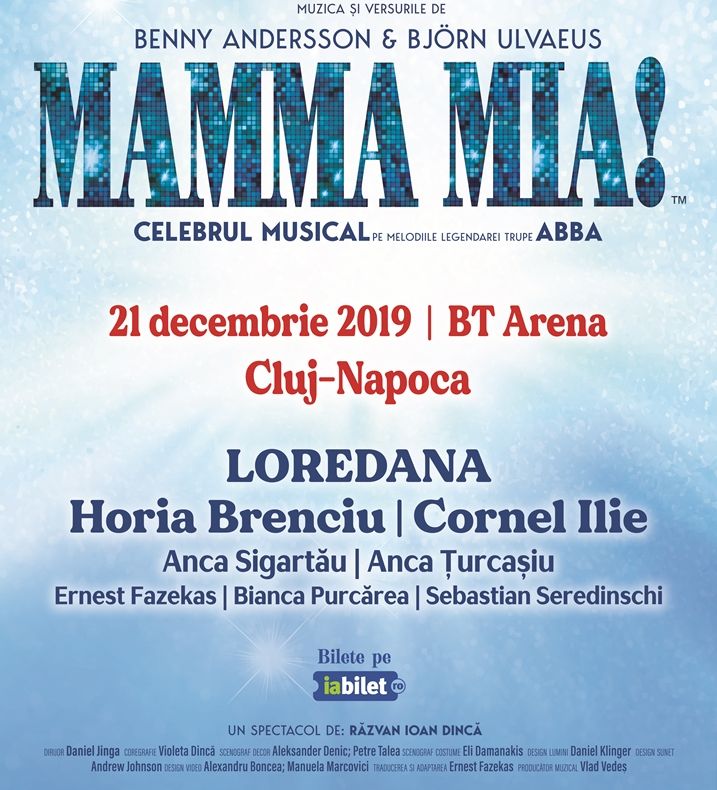 Spectacolul MAMMA MIA! de la BT Arena din Cluj-Napoca a fost reprogramat