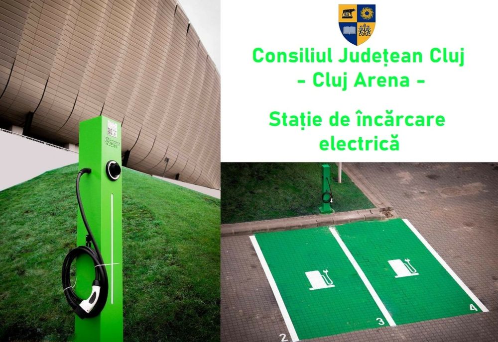 Stație de încărcare electrică pentru autoturisme, la Cluj Arena