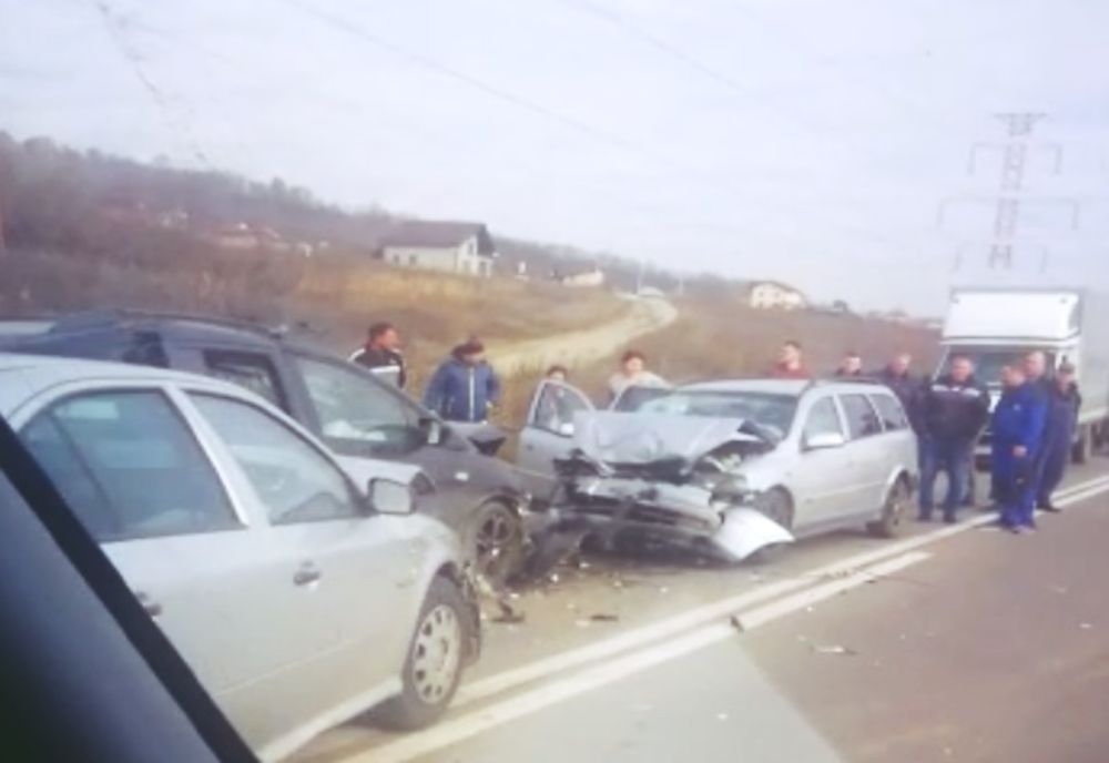 VIDEO | Grav accident la ieşire din Cluj! Impact între patru maşini
