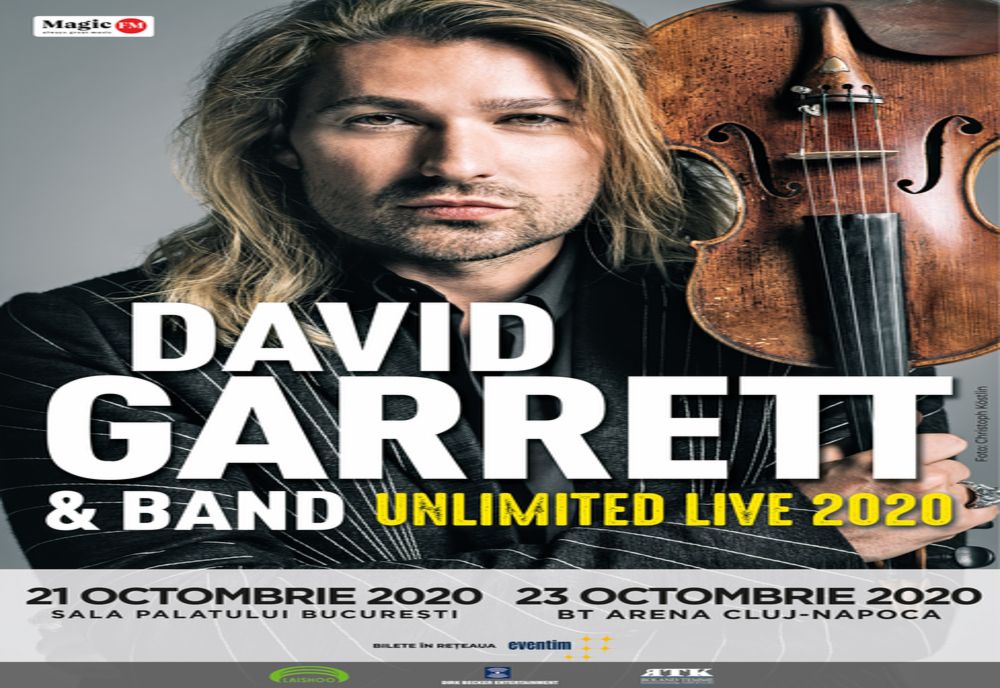 Superstarul David Garrett va concerta la Cluj-Napoca şi Bucureşti