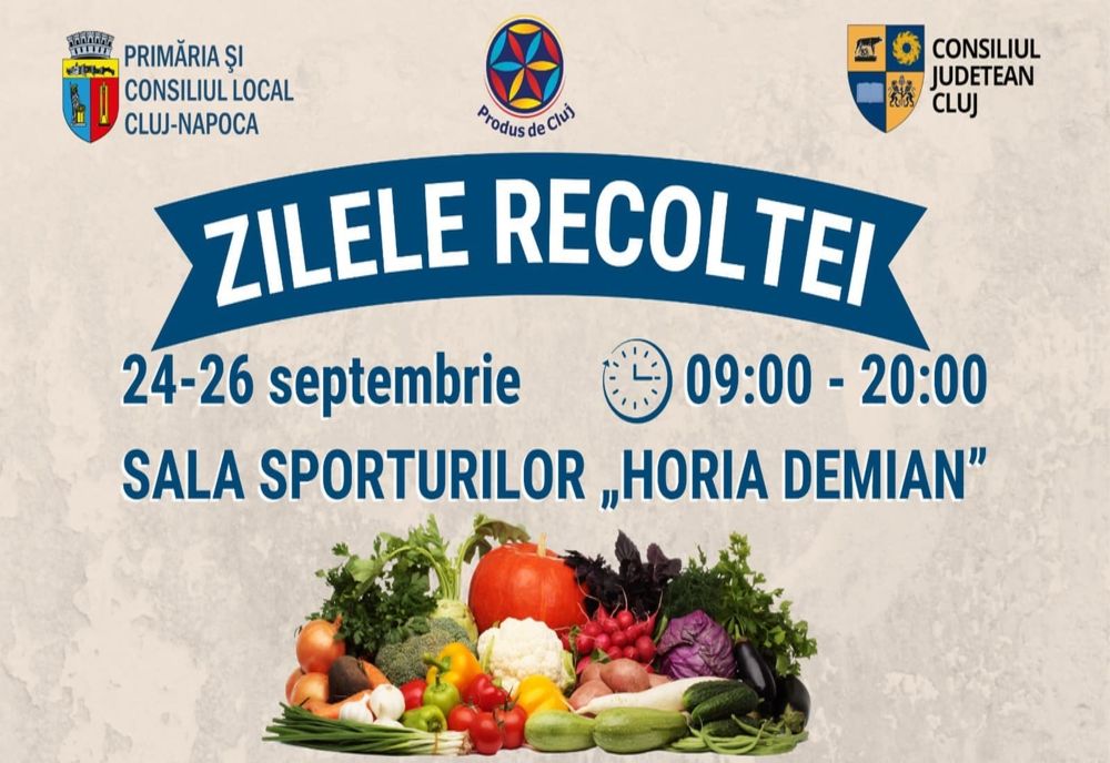 Piață volantă dedicată Zilelor Recoltei, în weekend, la Cluj-Napoca