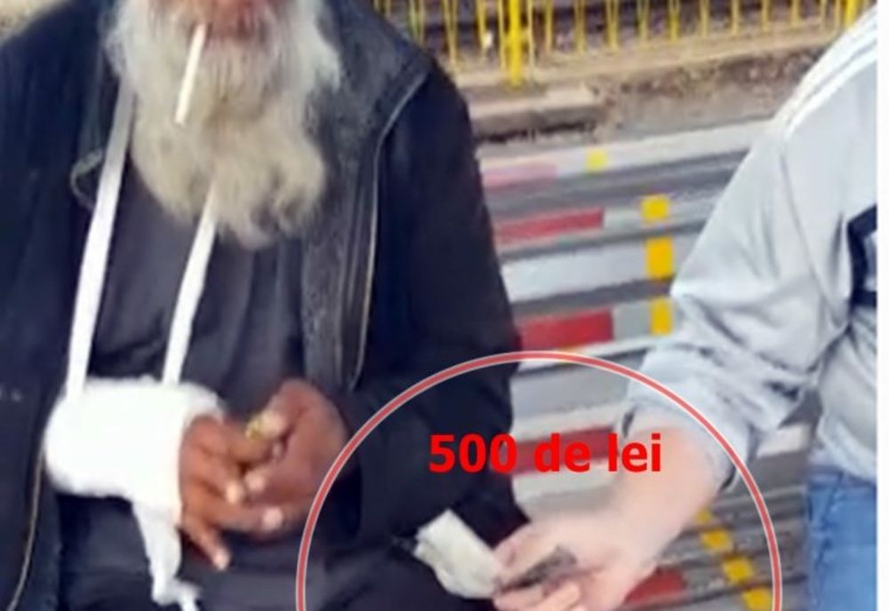 Cerşetor cu mâna ruptă după ce a fost bătut de un poliţist local din Cluj-Napoca | L-au mituit cu 500 de lei ca sa tacă din gură (VIDEO)