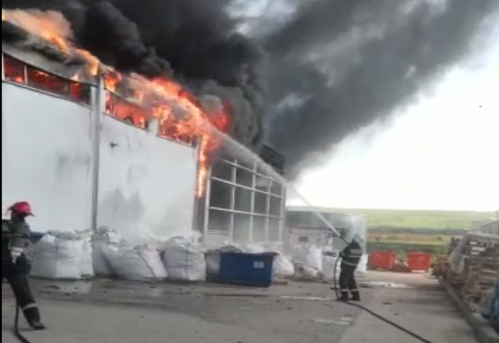 Incendiu violent la o fabrică din Dej! A fost transmis mesaj RO-ALERT (VIDEO)