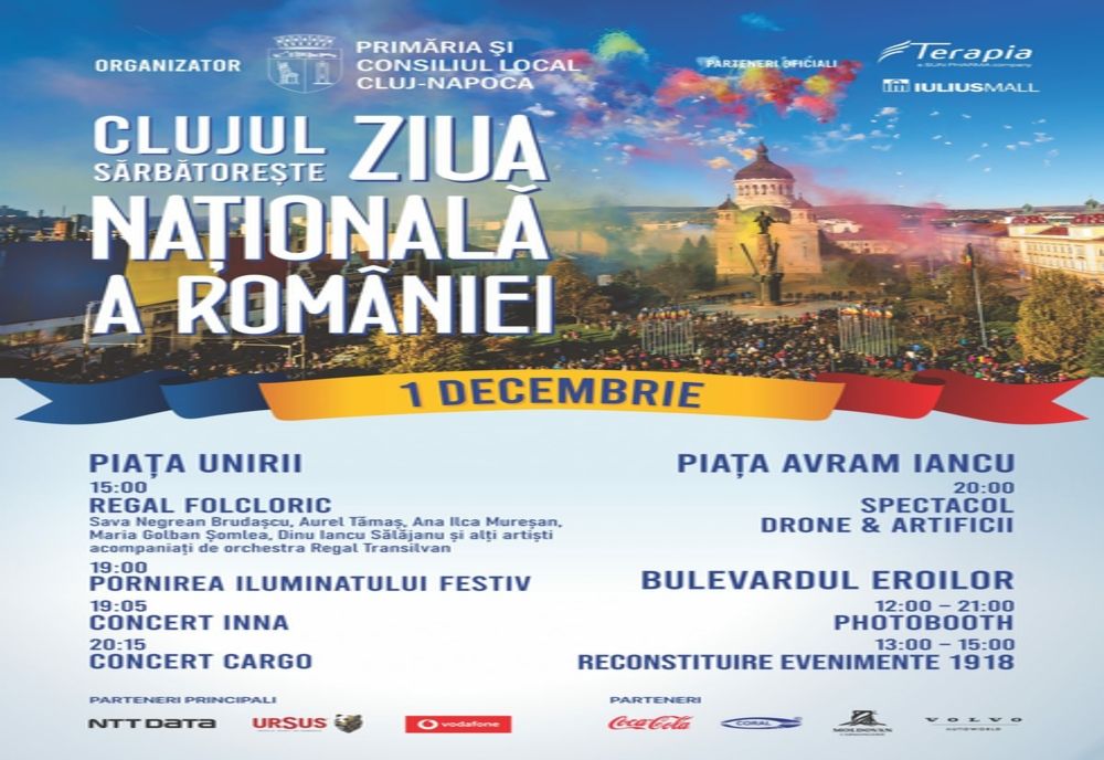 Cluj-Napoca sărbătorește Ziua Națională a României | Programul zilei de 1 Decembrie 