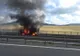 FOTO | Maşină distrusă de flăcări pe Autostrada A3