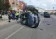 Accident cu două maşini în Turda! O maşină s-a răsturnat pe şosea