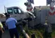 FOTO | Autoutilitară lovită de tren în judeţul Cluj! Un adult şi un minor au ajuns la spital
