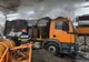 O autoutilitară destinată curățirii străzilor a fost distrusă de un incendiu în Dej (FOTO)