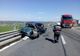FOTO | Accident violent pe Autostrada A3! Impact între un autoturism şi un autotren