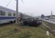 Accident feroviar în judeţul Cluj! Maşină răsturnată după ce a fost lovită de tren (FOTO)